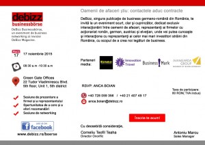Invitatie DeBizz Businessboerse 17.11.2015